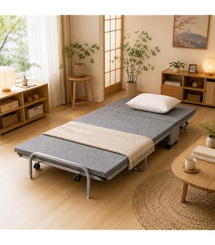 Amazon.co.jp: おりたたみベッド 来客用 ベッド コンパクト シングル
