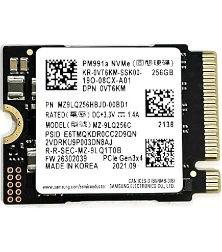 Samsung 512GB SSD M.2 2230 30mm PM991a NVMe PCIe Gen3 x4