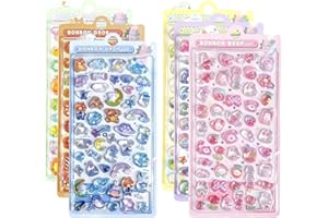 【6枚セット】ぷくぷくシール ぷっくりシール ボンボンドロップ 3D立体 かわいい 手帳・ノートに装飾