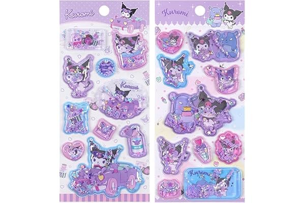 KRGNPLE 2 枚入り 水シール ウォーター ぷっくり しずくちゃん シャカシャカ 3D 立体 精巧な柄 エンボスステッカー シール手帳用 装飾 DIY クリエイティブ 個性的 かわいい ギフト（セット 114）