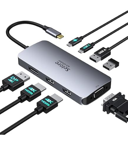 Amazon | 【2つHDMI＋DP＋VGA 4画面拡張】USB C ハブ ドッキング