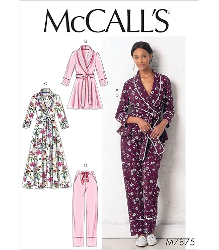 Patron McCall's M8392Y5 - Vêtements De Nuit Femme - Robe, Haut, Short Et Pantalon - Tailles Y5 (46-54)