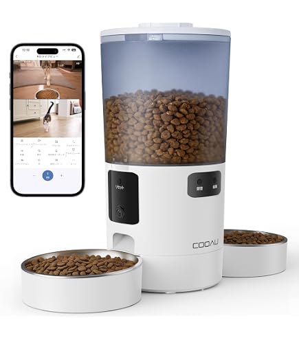 Amazon | Ciaobot 自動給餌器 猫2匹 大容量 5L ツインタイプ ペット