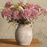 Dobbyby Ceramic Flower Vase 7.6 inch Farmhouse Rustic Vase Decorative Pottery Terracotta Vases for Home Decor Table Mantle Fi