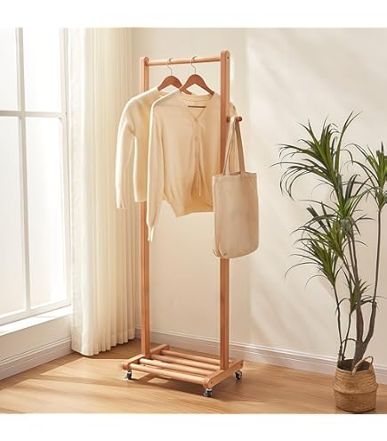 Amazon.co.jp: Zxyler 木製ハンガーラック ツリー型 伸縮式 コート