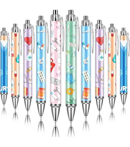 24 Pcs Cute Nurse Pens – Fun Medical Pen Set For Nursing Students, Nurses, Doctors, Office & Appreciation Gifts (12 Colors)