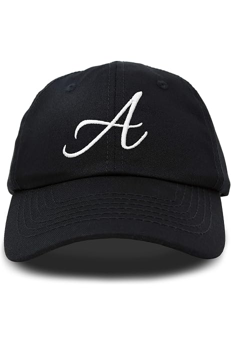 DALIX Initial Hat Letter S Black Womens 