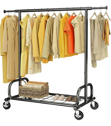 Amazon｜ディノス 洗えるカバー付き 頑丈ハンガーラック 2段掛けハイ
