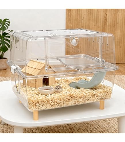 Amazon | ハムスターケージ 2 階建て 透明アクリル製｜複数飼い対応（3