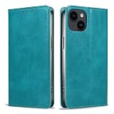 QUEASON【iPhone 14 用 ケース 手帳型】マグネット式 いphone14 用 ケース スタンド機能 あいふぉん14 用 スマホケース カード収納 アイフォン14 用 スマホケース 耐衝撃 落下防止 防塵（ライトブルー）
