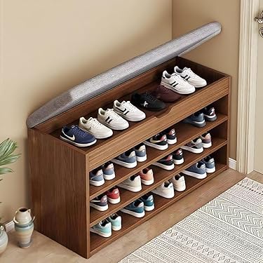 棚 靴ベンチ 玄関 収納付き ミニマリスト 靴交換スツール、ベッドサイド