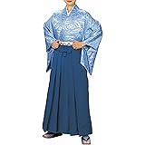 【日本製】無地 袴 （ao5578)青[馬乗り型] 舞踊袴 はかま 袴 着物 きもの 成人式 無地袴