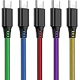 USB Type C Charger Cable,5Pack 2M PVC Rapide Charger High Speed Synchronous Data Transfer for Samsung Galaxy S9+/S9/S8,Note 8