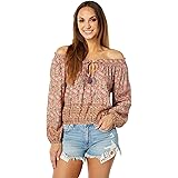 Lucky Brand Women's Bubble Hem Peasant Top