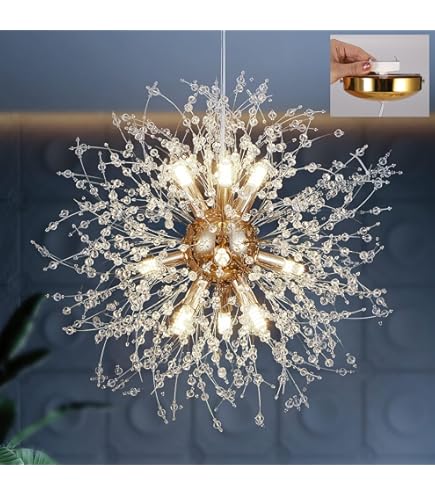 Amazon.co.jp : Oobaa現代タンポポシャンデリア照明器具 LEDクリスタル