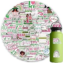 Aka Sorority Gifts For Women Stickers 200pcs Fellowship Cociety Decals Aesthetic Waterproof Vinyl Pack Stickers For Water Bottle Laptop Cup Adults Phone Skateboard DIY Party Supplie