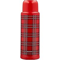 CASUAL PRODUCT ステンレスボトル チェック柄 レッド 1200ｍｌ 大容量 ファミリー 真空二重構造 保温保冷 コップ付き