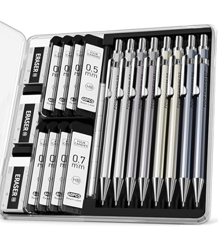 Amazon.co.jp: 金属製シャープペンシルセット - 0.5 & 0.7 & 0.9 mm