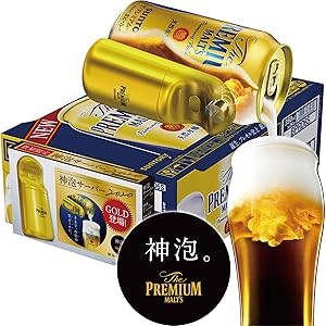 【仕上げの神泡/お家で手軽にお店のような生ビールを】2020年8月新発売 ザ・プレミアム・モルツ 神泡 金色サーバー&コースター付 [ 350ml×24本 ]