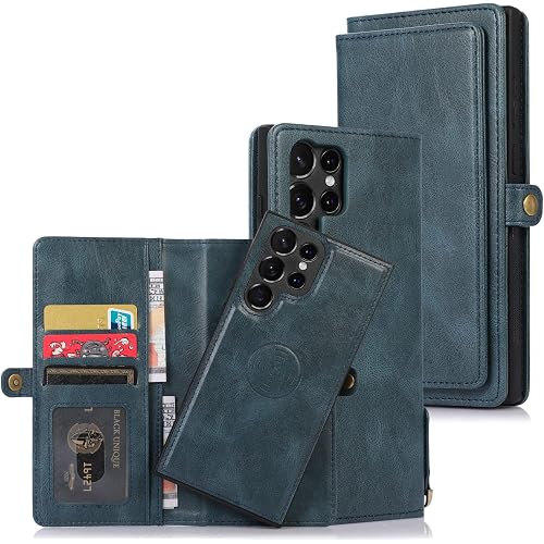 Cavor for Samsung S22 Ultra Wallet Case,for Samsung Galaxy S22 Ultra 5G Case,2 in 1 Magnetic Detachable Case Leather Flip Cov