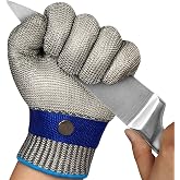 ANSI A9 Cut Resistant Glove [Upgrade], Cutting Glove Stainless Steel Wire Mesh Metal Glove for Kitchen Cooking, Butcher Meat 