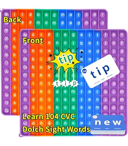 ADHD Autism Learning Tool Sight Words & Numbers Pop Fidget Toy - A-Z ...