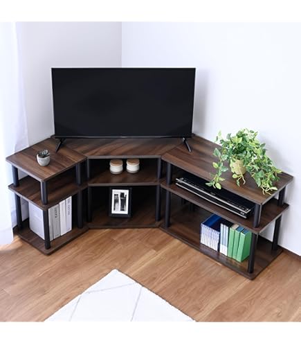Amazon｜伸縮可能L字テレビ台 ロータイプ 幅93～172cm調整可能 北欧風