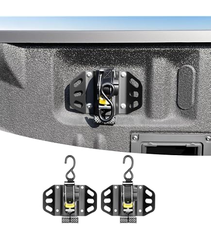 Retractable Ratchet Straps 2-Pack – 1" X 10' Self-Retracting Tie Downs With 1,500lb Break Strength, Bolt-On Cleats For Ford F250/F350/F450/F550 Super Duty Truck Bed