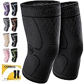 CAMBIVO 2 Pack Knee Brace, Knee Compression Sleeve Support for Men and Women, Running, Hiking, Arthritis, ACL, Meniscus Tear,