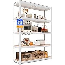 DANT House ラミネート スチールラック キッチン 5段ホワイト Amazon｜HOMEDANT House 組立簡単 ラミネート スチールラック