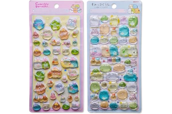 KRGNPLE 2026 年新モデル 実店舗品質 2 枚入り ドロップシール ぷっくりシール 3D 立体 精巧な柄 手帳用 装飾 DIY クリエイティブ ファッション かわいい ギフト（セット 351）