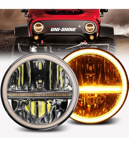 Amazon | MAYELLO 17.8 cm LED ヘッドライト ラウンド、7 インチ