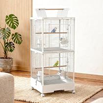 Amazon | Ruexue 鳥かご 2段 バードケージ 多頭飼い ホワイト 高さ