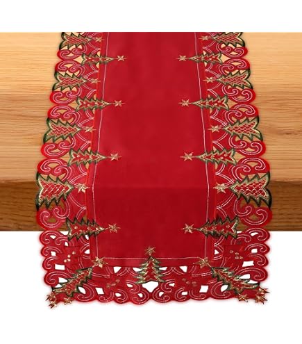 Runner da tavola scintillante con paillettes in verde pino