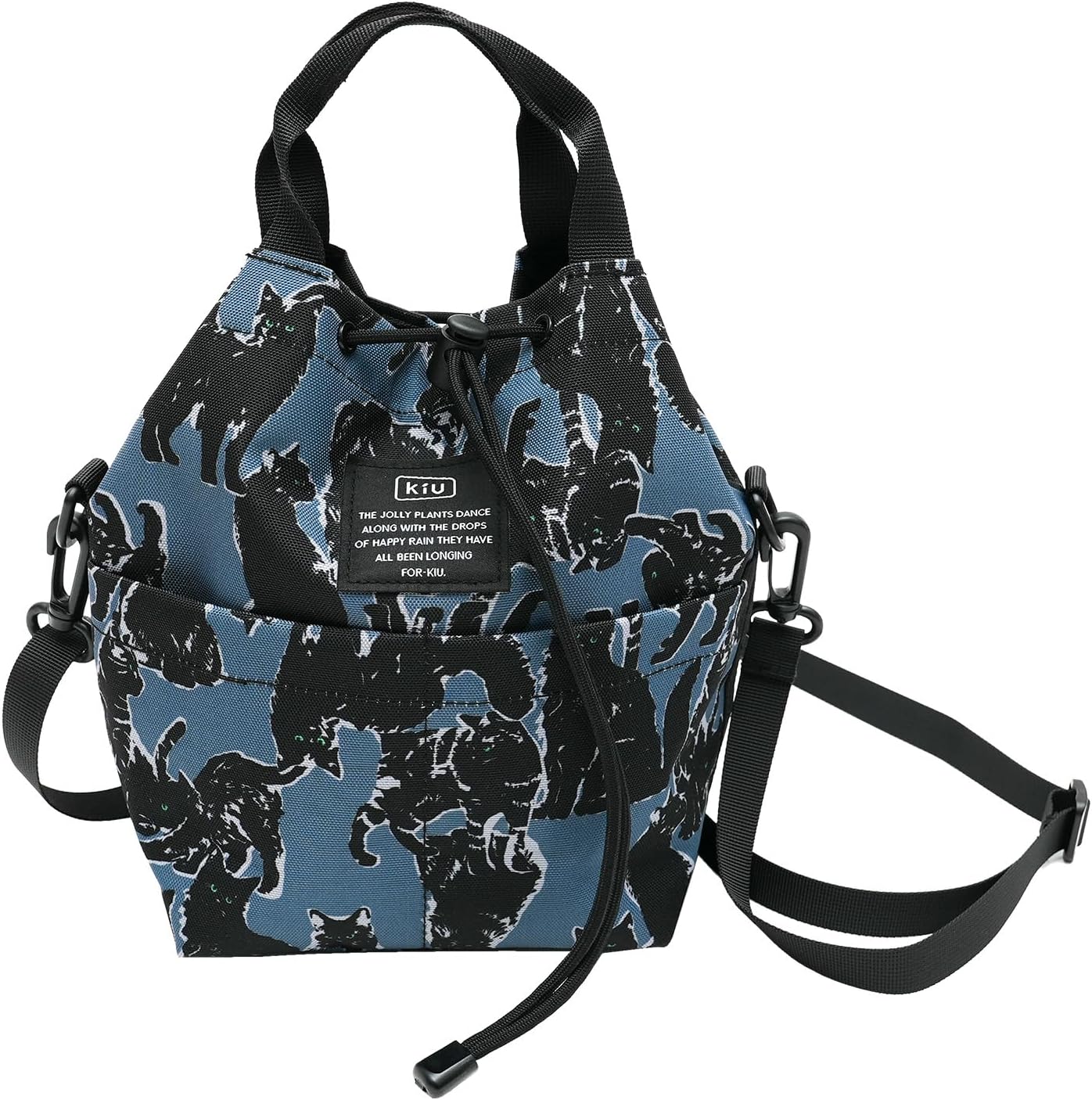 KiU キウ 600D ポケッタフルミニバッグ 600D POCKETFUL MINI BAG 防水 撥水 ショルダーバッグ ハンドバッグ 2way ポケット マチ おしゃれ カジュアル ユニセックス メンズ レディース 男女兼用 ミッドナイトキャッ