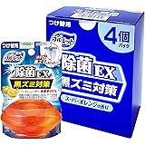 【Amazon.co.jp限定】 液体ブルーレットおくだけ除菌EX トイレタンク芳香洗浄剤 スーパーオレンジの香り 詰め替え用 4個パック 70ml