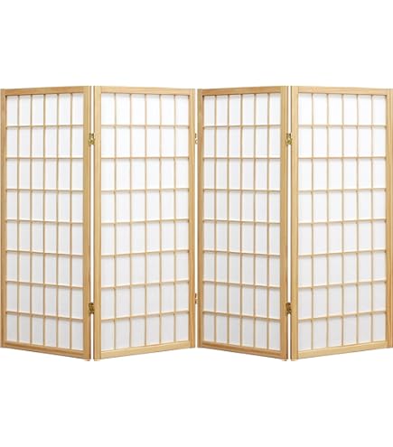Amazon｜koeki 和風衝立4連 ナチュラル 高さ180cm JP-S180-4(NA 