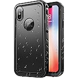 SPORTLINK iPhone X 用 防水ケース iPhone XS 用 防水ケース 耐衝撃 防塵 防雪 完全防水 アイフォン X/XS 対応 保護ケース 軽量 水泳 お風呂 防水ケース (ブラック)