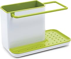 Joseph Joseph 85021 Sink Caddy Kitchen Sink Organizer Holder for Dish Soap Sponge Brush Holder Drains Water Dishwasher-Safe, Regular, Green