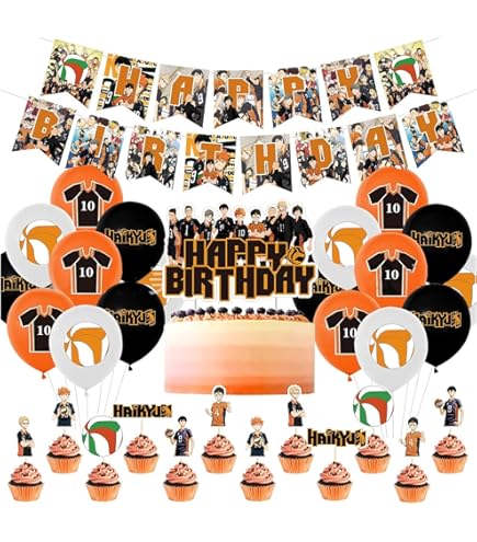 Amazon.co.jp: ハイキュー 誕生日 飾り付け 32pcs キャラクター