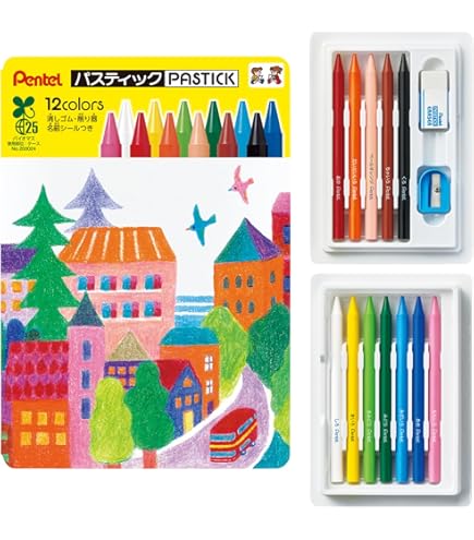 Amazon | ぺんてるパスティック色えんぴつ（ショートタイプ） シェア