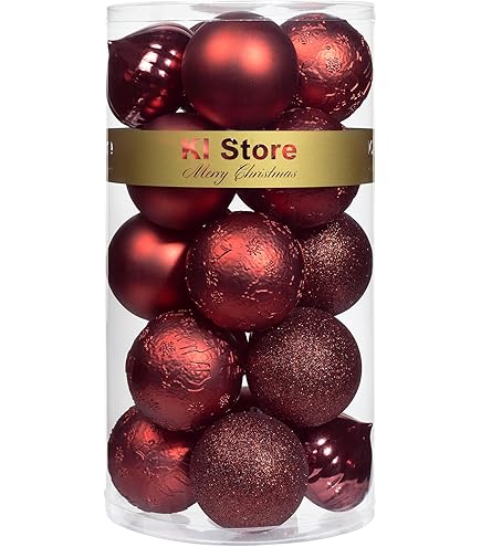 Amazon.co.jp: クリスマスボールオーナメント 20カラット バーガンディ