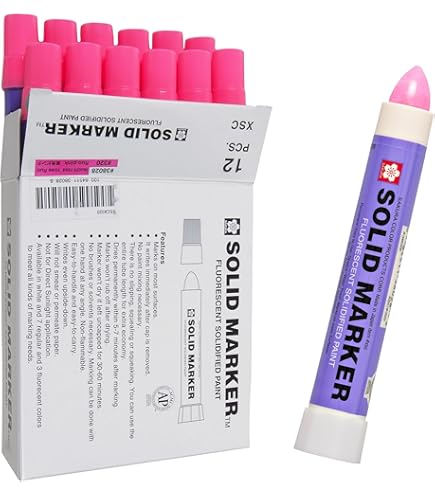 Amazon | Solid Marker, Twist-action, 13mm, Fluorescent Pink | 油性