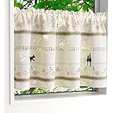 SunnyDayFabric カフェカーテン ステッチ 約110cm幅×45cm丈 ネコ