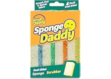 Scrub Daddy - Sponge Daddy Dual-Sided Sponge and Scrubber - Scratch-Free & Resists Odors - 4 Count