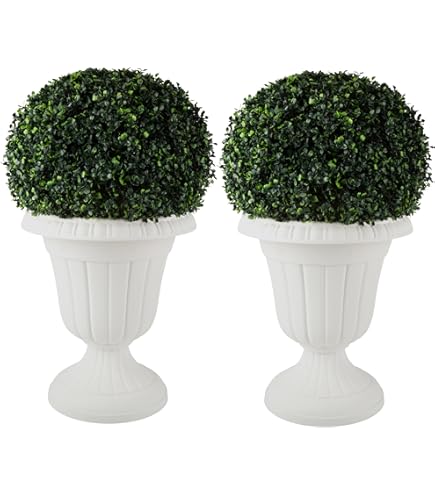 Arcadia Garden Products Urna In Plastica Deluxe Con Piedistallo - Set Da 2, Bianco, 41x69 Cm, Per Piante E Giardino - 4