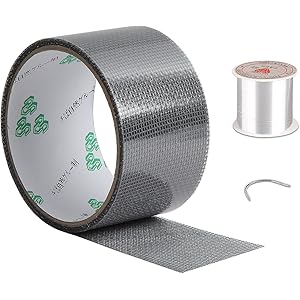 網戸補修テープ 網戸補修シール ガラス繊維メッシュタイプテープ 防水 強粘着性 網戸の破れを張るだけで簡単補修 小さな虫をシャットアウト(5 x 200cm)