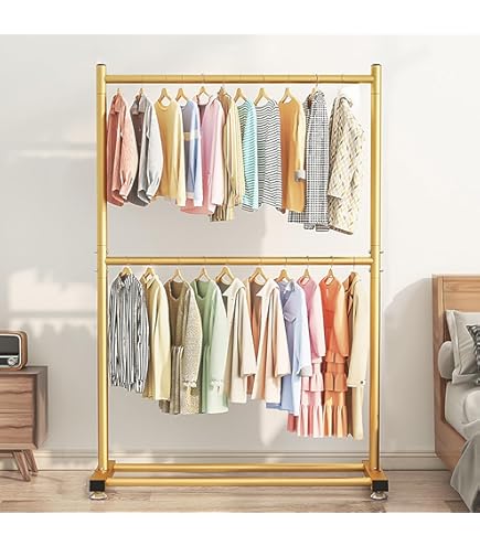 Amazon｜ハンガーラック アンティーク ゴールド ディープカーブタイプ