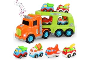 Popgaga 車 おもちゃ 建設車両セット トラック ミニカー 1 2 3 4 5 6 歳 男の子 女の子 キャリアカー トレーナー 光と音 室内遊び 誕生日 プレゼント 贈り物 クリスマス