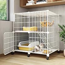 【ホワイト】猫ケージ キャットケージ 2段 猫ゲージ 多段 脱走防止ペットケージ タンスのゲン 4日P15%〜 猫 ケージ 2段 大型 ケージ飼い